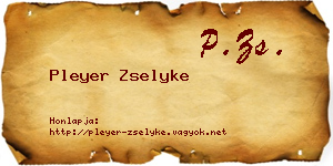 Pleyer Zselyke névjegykártya